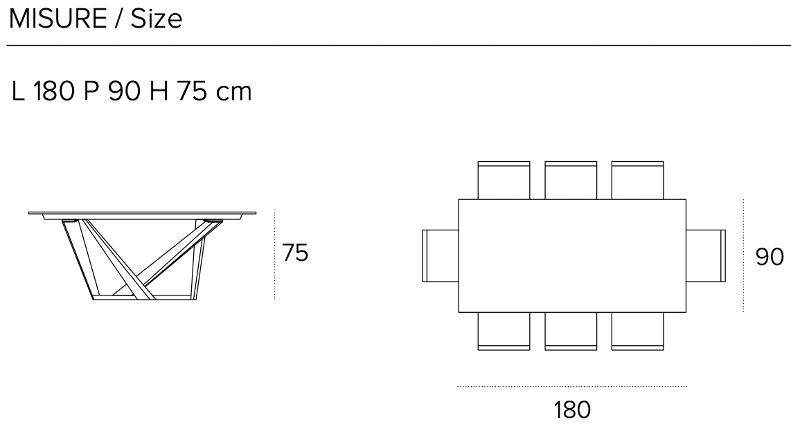 Размеры стола Target point priamo 180